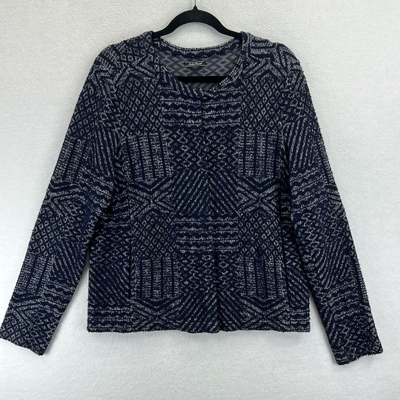 Lucky Brand Cardigan Sweater Size XL Navy Blue Knit Snap Front Long Sleeve EUC - Picture 1 of 12